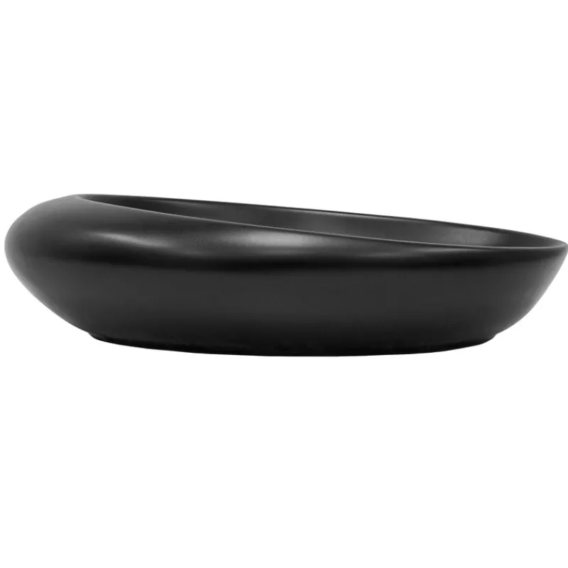 Waschbecken Oval ohne Überlauf 58,5x37,5x14,5 cm Schwarz aus Keramik ML-Design-ECD Germany Sale