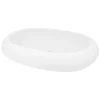 Waschbecken Oval ohne Überlauf 63x42x12 cm Weiß aus Keramik-ECD Germany Online