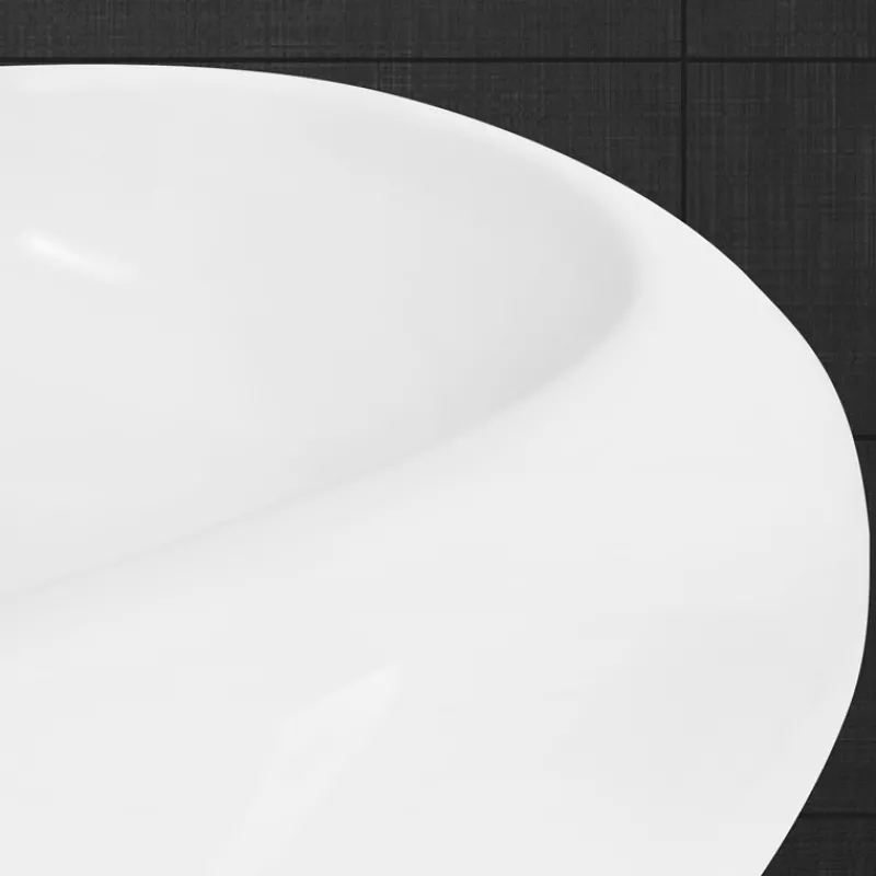 Waschbecken Oval ohne Überlauf 63x42x12 cm Weiß aus Keramik-ECD Germany Online