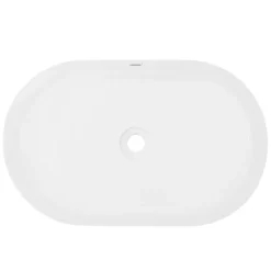 Waschbecken Oval ohne Überlauf 60,5x38x12,5 cm Weiß aus Keramik-ECD Germany Outlet