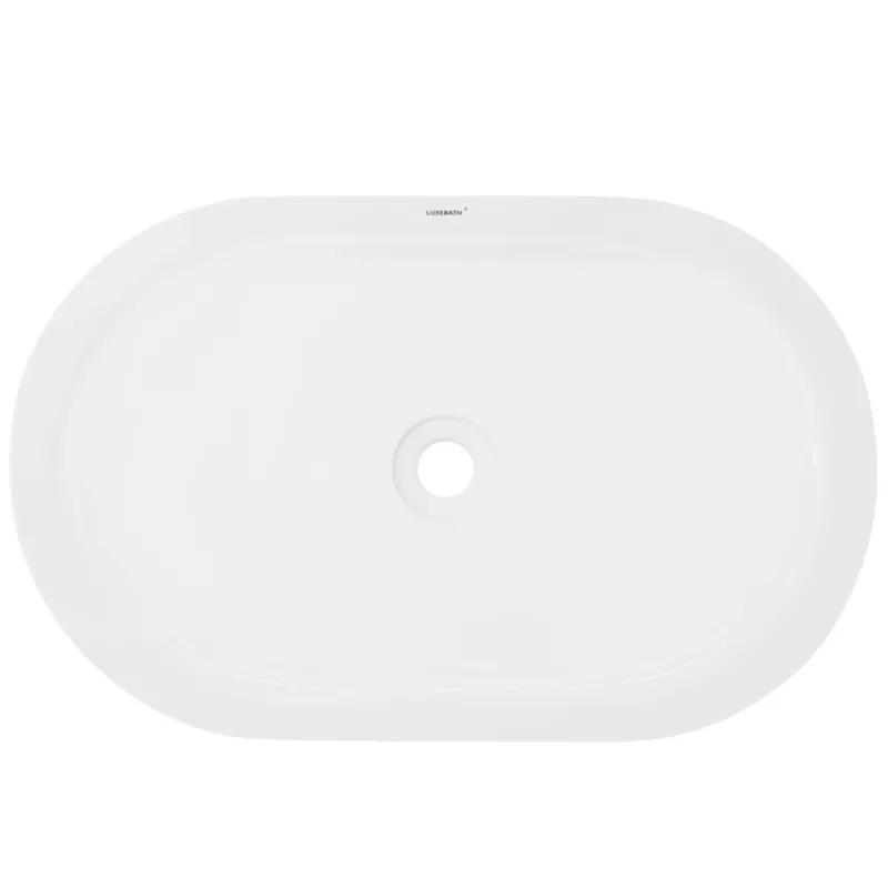 Waschbecken Oval ohne Überlauf 60,5x38x12,5 cm Weiß aus Keramik-ECD Germany Outlet