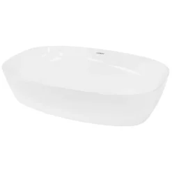 Waschbecken Oval ohne Überlauf 60,5x38x14 cm Weiß aus Keramik-ECD Germany