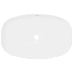 Waschbecken Oval ohne Überlauf 60,5x38x14 cm Weiß aus Keramik-ECD Germany