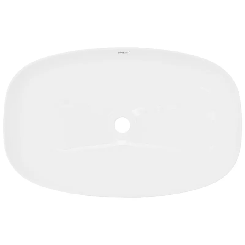 Waschbecken Oval ohne Überlauf 60,5x38x14 cm Weiß aus Keramik-ECD Germany