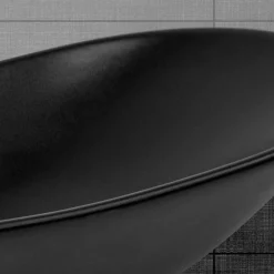 Waschbecken Oval ohne Überlauf 63x36x15,5 cm Schwarz aus Keramik ML-Design-ECD Germany Discount