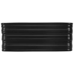 Waschbecken Quadratisch ohne Überlauf 39x39x15 cm Schwarz aus Keramik ML-Design-ECD Germany Best