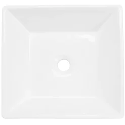 Waschbecken Quadratisch ohne Überlauf 41x41x12 cm Weiß aus Keramik ML-Design-ECD Germany Clearance