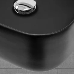 Waschbecken Quadratisch ohne Überlauf 39,5x39,5x14 cm Schwarz aus Keramik ML-Design-ECD Germany