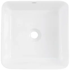 Waschbecken Quadratisch ohne Überlauf 39x39x15 cm Weiß aus Keramik ML-Design-ECD Germany Online