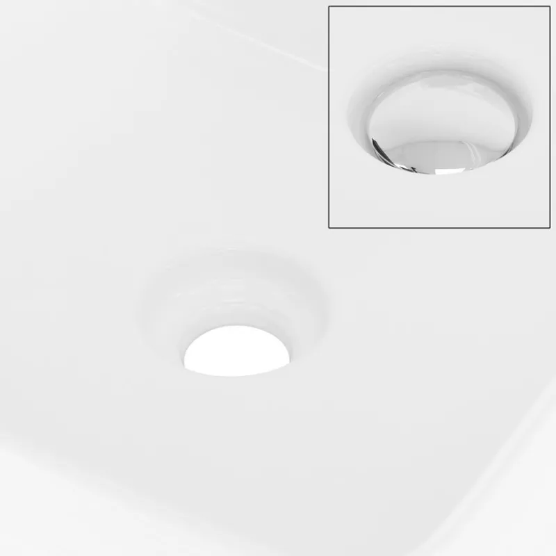 Waschbecken Quadratisch ohne Überlauf 39x39x15 cm Weiß aus Keramik ML-Design-ECD Germany Online