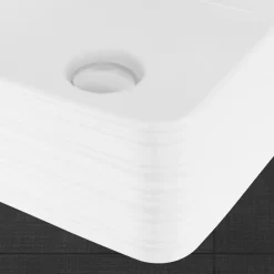 Waschbecken Quadratisch ohne Überlauf 39x39x15 cm Weiß aus Keramik ML-Design-ECD Germany Online