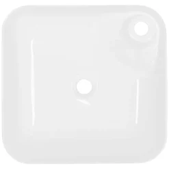 Waschbecken Quadratisch ohne Überlauf 43,5x43,5x12,5 cm Weiß aus Keramik-ECD Germany