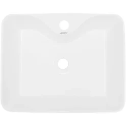 Waschbecken Quadratisch ohne Überlauf 48x38x14 cm Weiß aus Keramik-ECD Germany Hot