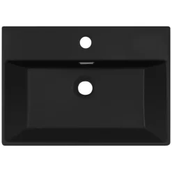 Waschbecken Rechteckig mit Überlauf 51,5x36x13 cm Schwarz aus Keramik ML-Design-ECD Germany Sale