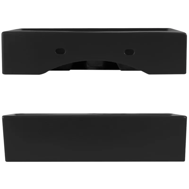 Waschbecken Rechteckig mit Überlauf 51,5x36x13 cm Schwarz aus Keramik ML-Design-ECD Germany Sale