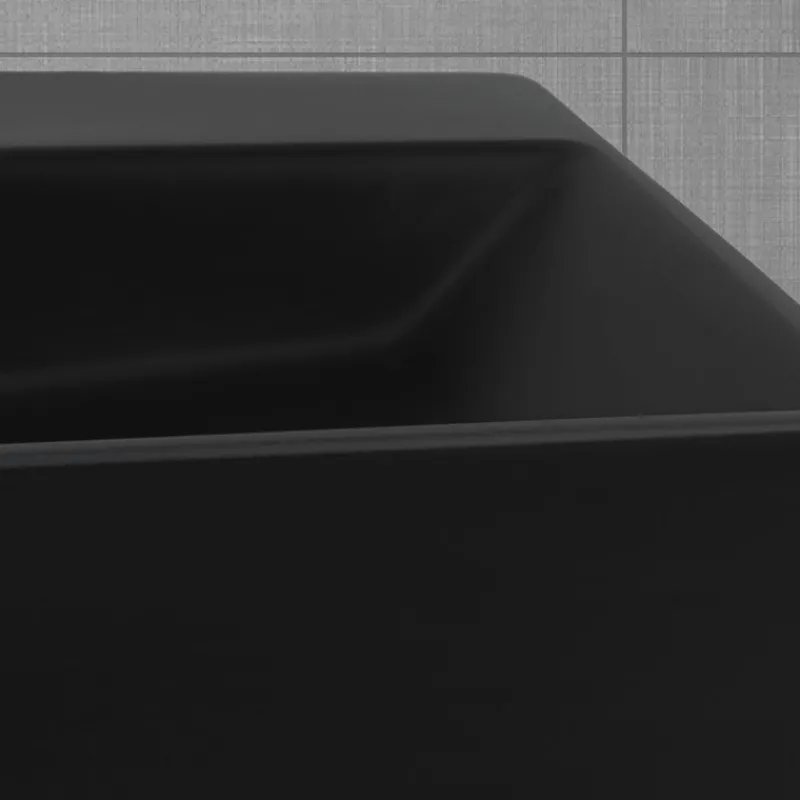 Waschbecken Rechteckig mit Überlauf 51,5x36x13 cm Schwarz aus Keramik ML-Design-ECD Germany Sale