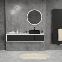 Waschbecken Rechteckig mit Überlauf 51,5x36x13 cm Schwarz aus Keramik ML-Design-ECD Germany Sale