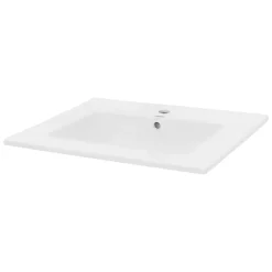 Waschbecken Rechteckig mit Überlauf 610x465x175 mm Weiß aus Keramik-ECD Germany Online