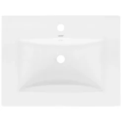 Waschbecken Rechteckig mit Überlauf 610x465x175 mm Weiß aus Keramik-ECD Germany Online