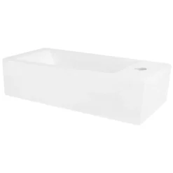 Waschbecken Rechts bündig 51x25x13 cm Weiß aus Keramik ML-Design-ECD Germany Outlet