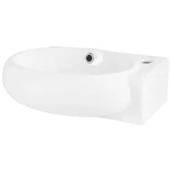 Waschbecken Rechts bündig 43x28x15 cm Weiß aus Keramik ML-Design-ECD Germany Outlet