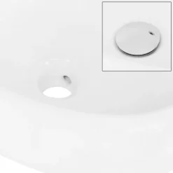 Waschbecken Rechts bündig 43x28x15 cm Weiß aus Keramik ML-Design-ECD Germany Outlet