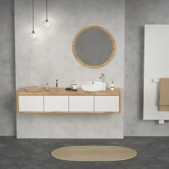 Waschbecken Rechts bündig 43x28x15 cm Weiß aus Keramik ML-Design-ECD Germany Outlet