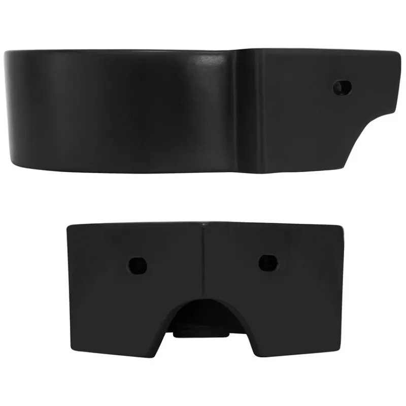 Waschbecken Rund mit Überlauf 45x36x13 cm Schwarz aus Keramik ML-Design-ECD Germany