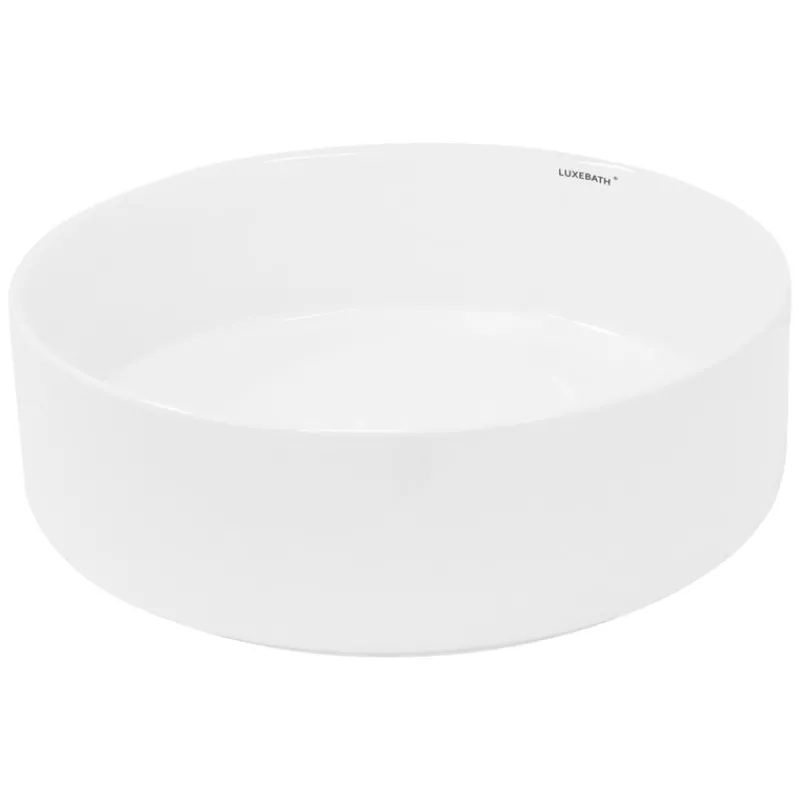 Waschbecken Rund ohne Überlauf Ø 35,5x12 cm Weiß aus Keramik-ECD Germany Clearance