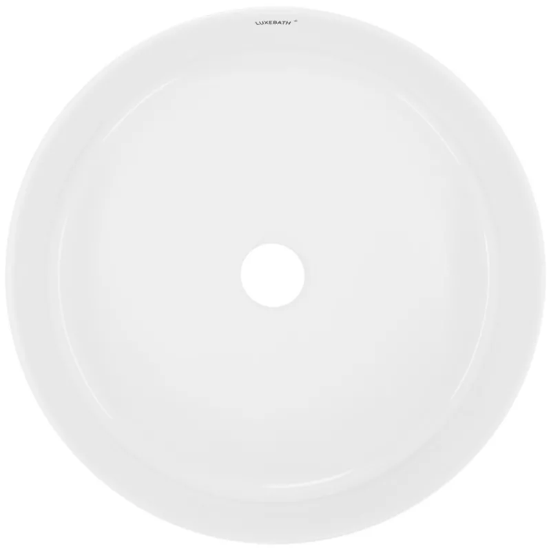 Waschbecken Rund ohne Überlauf Ø 35,5x12 cm Weiß aus Keramik-ECD Germany Clearance