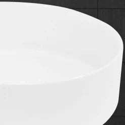 Waschbecken Rund ohne Überlauf Ø 35,5x12 cm Weiß aus Keramik-ECD Germany Clearance