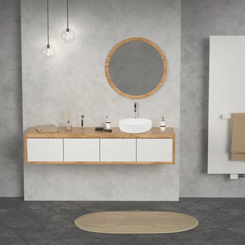 Waschbecken Rund ohne Überlauf Ø 35,5x12 cm Weiß aus Keramik-ECD Germany Clearance