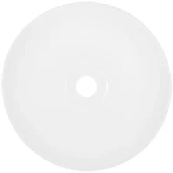 Waschbecken Rund ohne Überlauf Ø 32x13,5 cm Weiß aus Keramik LuxeBath-ECD Germany Online