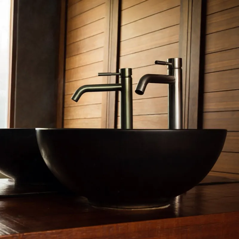 Waschbecken Rund ohne Überlauf Ø 40x14,5 cm Schwarz aus Keramik ML-Design-ECD Germany