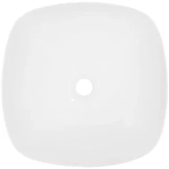 Waschbecken Rund ohne Überlauf Ø 40,5x14 cm Weiß aus Keramik LuxeBath-ECD Germany Hot