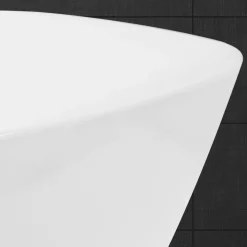 Waschbecken Rund ohne Überlauf Ø 40,5x14 cm Weiß aus Keramik LuxeBath-ECD Germany Hot