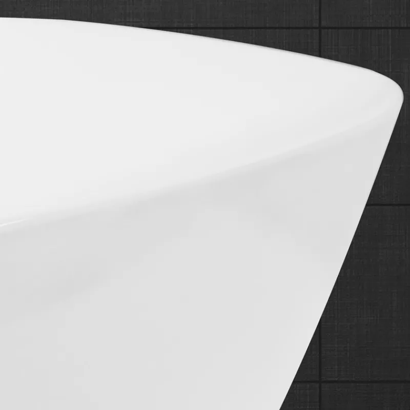 Waschbecken Rund ohne Überlauf Ø 40,5x14 cm Weiß aus Keramik LuxeBath-ECD Germany Hot