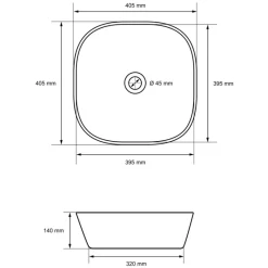 Waschbecken Rund ohne Überlauf Ø 40,5x14 cm Weiß aus Keramik LuxeBath-ECD Germany Hot
