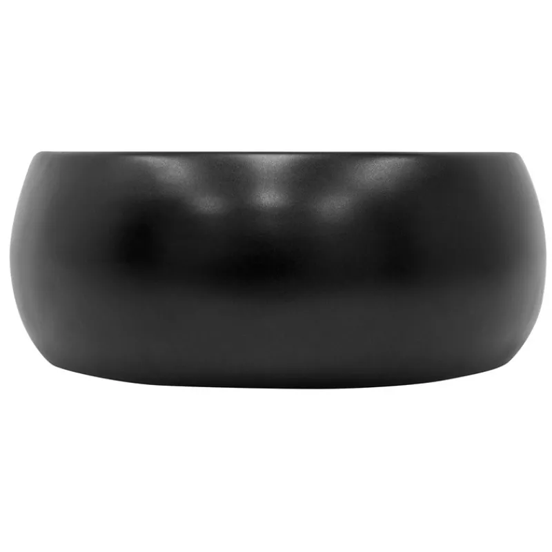 Waschbecken Rund ohne Überlauf Ø 40x15,5 cm Schwarz matt aus Keramik ML-Design-ECD Germany Hot