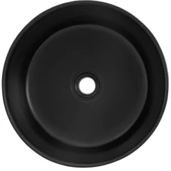 Waschbecken Rund ohne Überlauf Ø 41x18 cm Schwarz aus Keramik ML-Design-ECD Germany