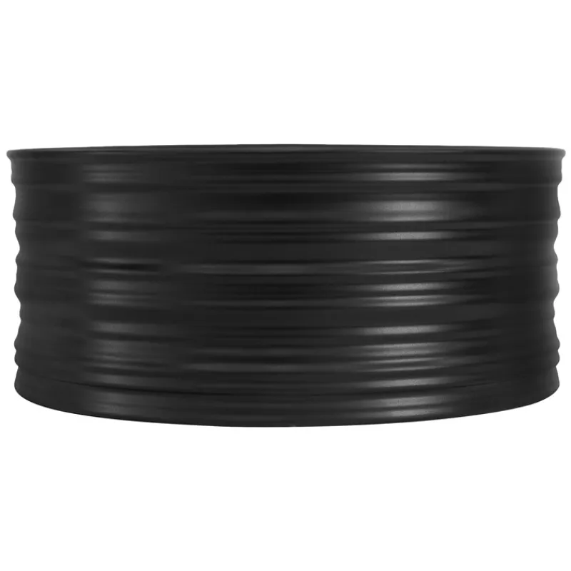 Waschbecken Rund ohne Überlauf Ø 41x18 cm Schwarz aus Keramik ML-Design-ECD Germany