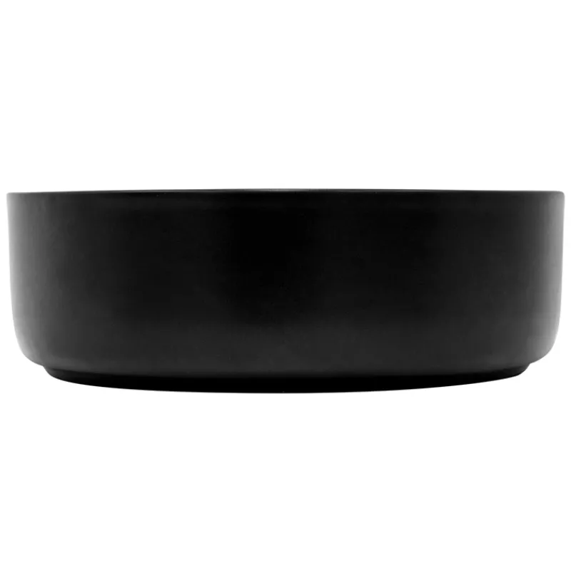 Waschbecken Rund ohne Überlauf Ø 36x12 cm Schwarz aus Keramik ML-Design-ECD Germany