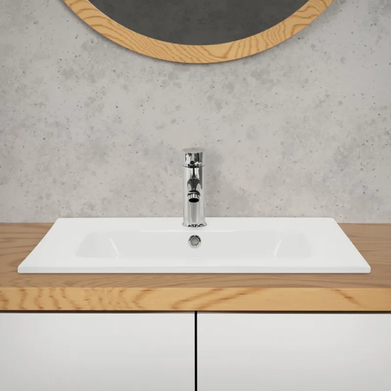 Waschbecken 61x16,5x46 cm Weiß aus Keramik ML-Design-ECD Germany Clearance