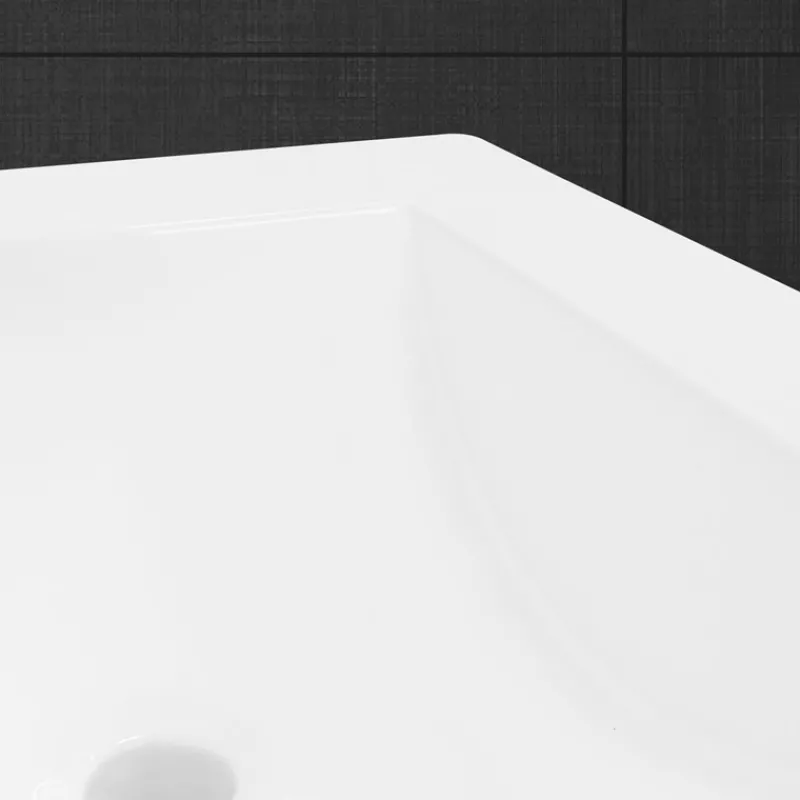 Waschbecken 61x16,5x46 cm Weiß aus Keramik ML-Design-ECD Germany Clearance