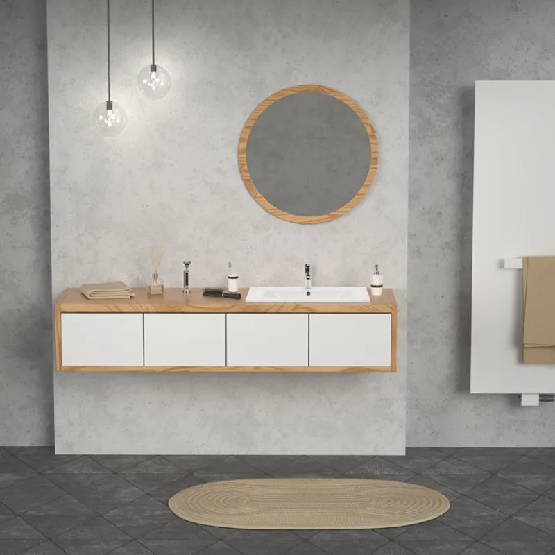 Waschbecken 61x16,5x46 cm Weiß aus Keramik ML-Design-ECD Germany Clearance