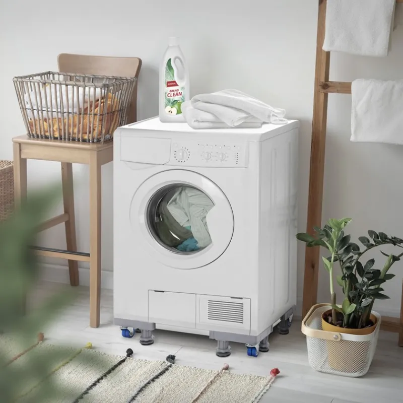 Waschmaschinen Untergestell Podest 43-66 cm x 38-66 cm verstellbare Maße mit Rollen in Grau ML-Design-ECD Germany Hot