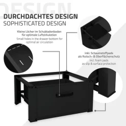 Waschmaschinen Untergestell Unterschrank 63x54x31 cm mit Schublade in Schwarz ML-Design-ECD Germany New