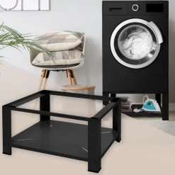 Waschmaschinen Untergestell Unterschrank 63x54x32 cm mit Ablage in Schwarz ML-Design-ECD Germany New