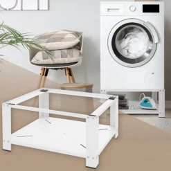 Waschmaschinen Untergestell Unterschrank 63x54x32 cm mit Ablage in Weiß ML-Design-ECD Germany New