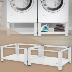 Waschmaschinen Untergestell Unterschrank 2er Set 63x54x32 cm mit Ablage in Weiß ML-Design-ECD Germany Outlet